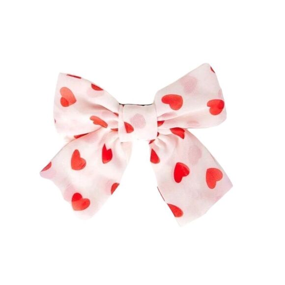 Heart Pattern Bow Barrette - Picture 1 of 3